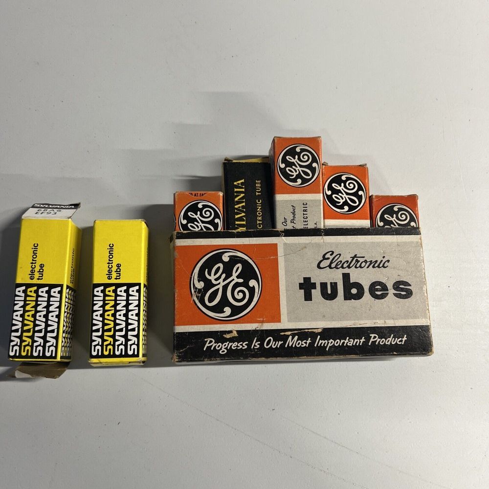 Lot Of 7 Radio Tubes GE Sylvania 6Bh6 6BJ6 6CR6 6BE6 6AU6A 6BA6